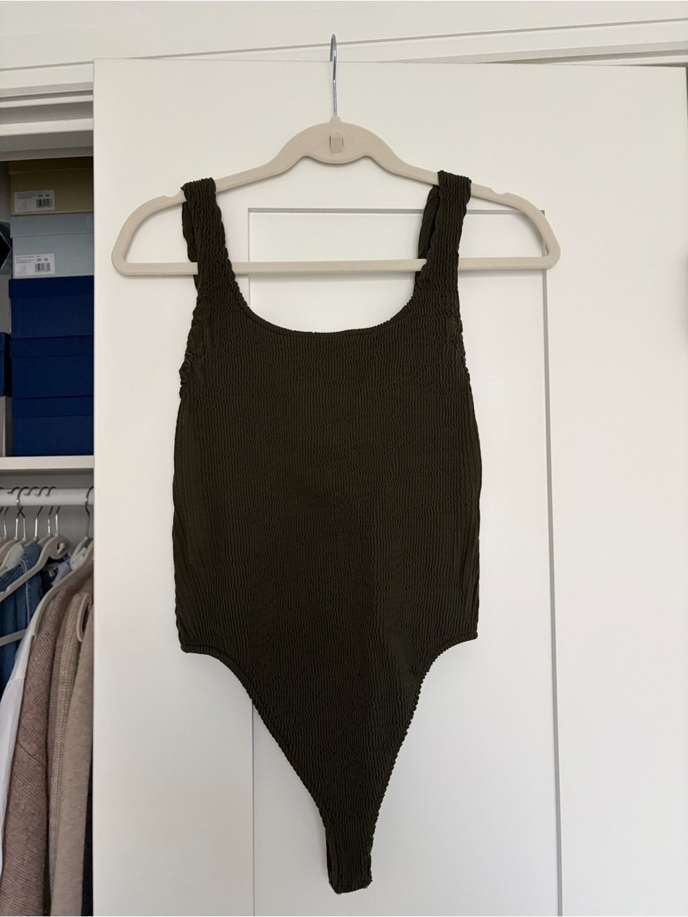 Vince Olive Ribbed Bodysuit